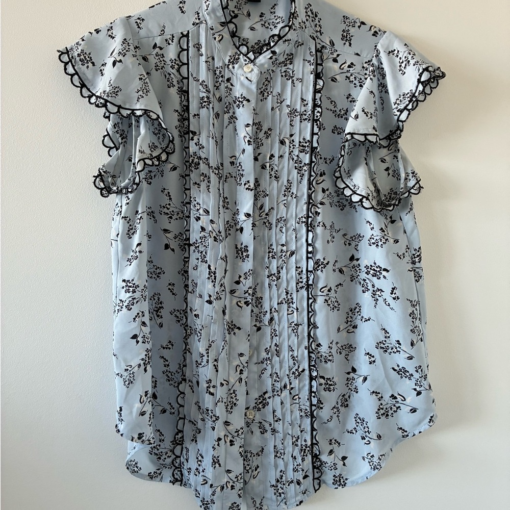 Ann Taylor Blue Floral Blouse